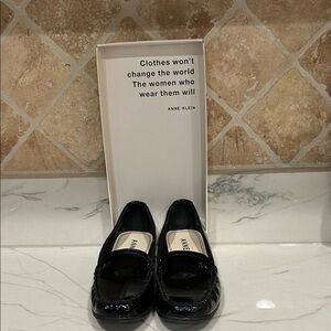 Anne Klein Glossy Black Flats